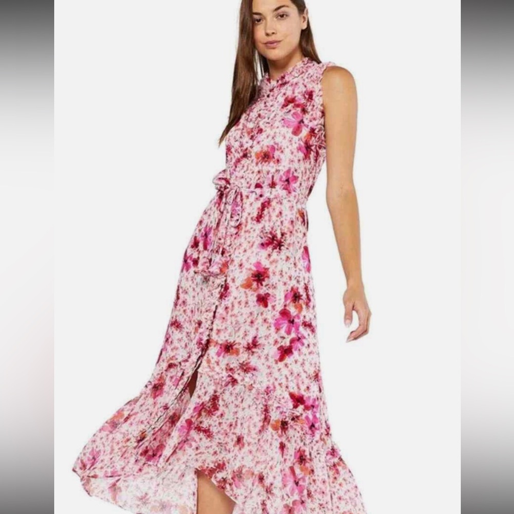MISA Los Angeles Aurelie Ruffled Midi Dress Size
